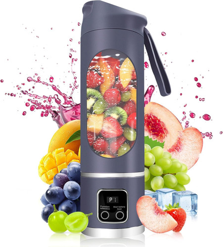 شیکر و اسموتی ساز شارژی اورجینال HS-860 | مخلوط کن ۱۲ تیغه استیل + موتور ۵۰ وات + ۲۱۰۰۰ دور + شارژ Type-C | مناسب باشگاه، سفر و محل کار