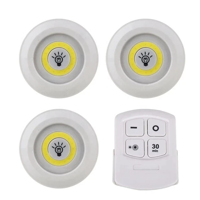 چراغ زیر کابینتی ریموت دار اورجینال 3in1 بسته ۳ عددی | LED مهتابی + ریموت کنترل + تنظیم شدت نور + تایمر خاموشی + نصب آسان