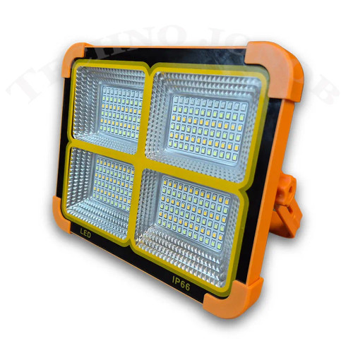 چراغ خورشیدی ۶۰۰ وات اورجینال | ۲۸۸ LED پرنور + پنل خورشیدی + پاوربانک USB + ریموت کنترل + IP66 | مناسب باغ، ویلا و قطعی برق