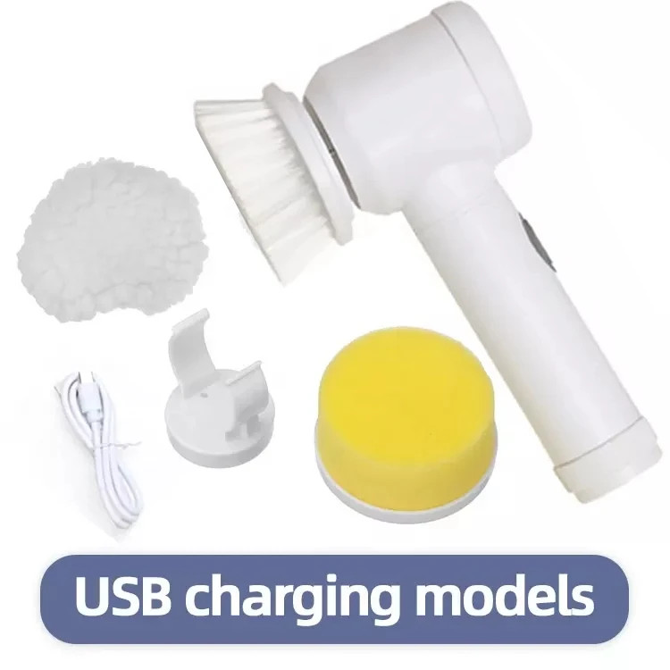 فرچه شستشوی شارژی ۵ کاره مجیک براش اورجینال | موتور ۳ وات + ۳ سری کاربردی + شارژ USB + پایه آویز دیواری | نظافت سریع کاشی، سینک، استیل و خودرو