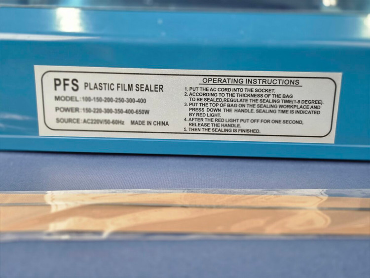 دستگاه پرس حرارتی و دوخت پلاستیک اورجینال ۲۵ سانتی ایمپالس سلر PFS-250 | طول دوخت ۲۵ سانتیمتر + تایمر و ترموستات + قطعکن خودکار + المنت یدک | مناسب کارگاه و خانه