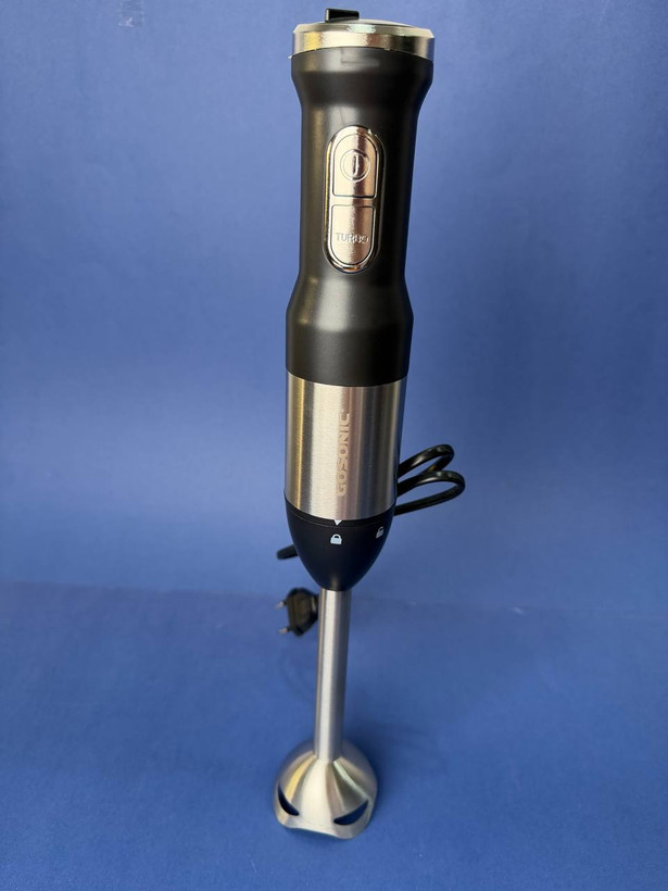 گوشتکوب برقی گوسونیک اورجینال ۱۲۰۰ وات مدل GSB-831 | موتور پرقدرت + دکمه توربو + تیغه ۴ پره ضد پاشش + تنظیم سرعت + کار مستقیم در قابلمه داغ | مناسب پوره، سوپ و اسموتی