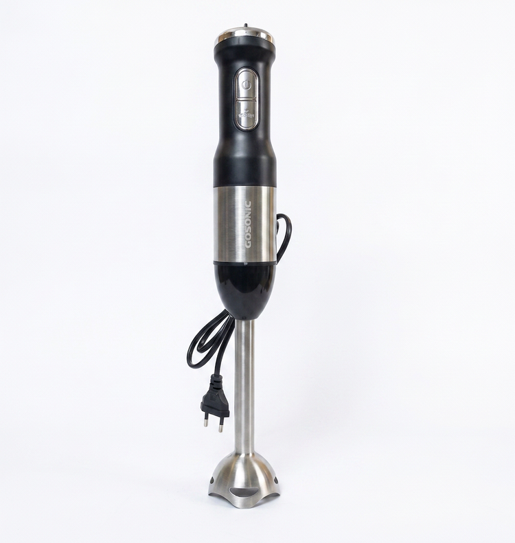 گوشتکوب برقی گوسونیک اورجینال ۱۲۰۰ وات مدل GSB-831 | موتور پرقدرت + دکمه توربو + تیغه ۴ پره ضد پاشش + تنظیم سرعت + کار مستقیم در قابلمه داغ | مناسب پوره، سوپ و اسموتی